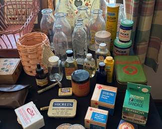 Vintage medical tins and bottles etc.
