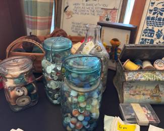 Buttons, thread & marble lots