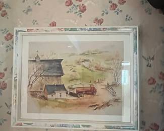 Farm Scene Watercolor Painting by Wil Anderson