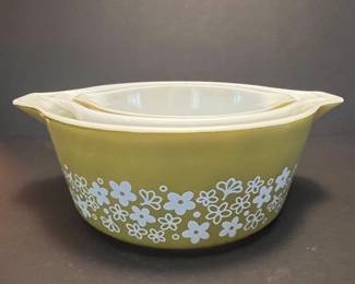 Pyrex "Spring Blossom" Avocado Green Mixing Bowl