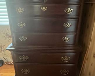 Vintage Ethan Allen Georgian Court Cherry Highboy Dresser