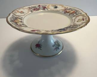 Porcelain Cake Stand with Fruit and Floral Motif - Carl Thieme Dresden