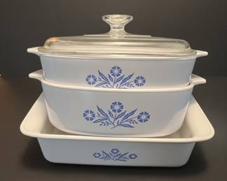 CorningWare Blue Cornflower Casserole Dishes with Lid