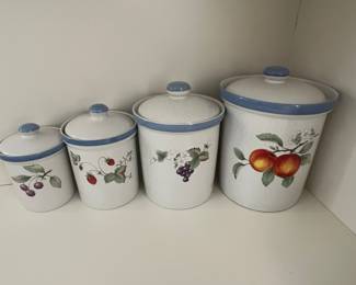 China Pearl "Casuals" Fruit Motif Ceramic Canister Set
