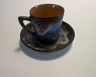 Dragonware Lithophane Tea Cup and Saucer Set