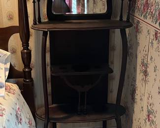 Victorian Walnut Etagere with Mirror