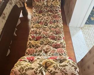 Victorian Style Chaise Lounge with Floral Upholstery