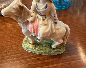 Staffordshire Figurine of a Girl Riding a Horse