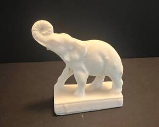 White Ceramic Elephant Figurine