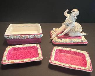 Dresden Lace Ballerina Porcelain Trinket Box