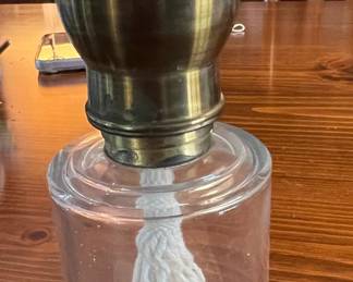 Glass Oil Lamp with Brass Top