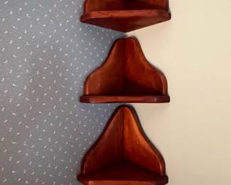 Wooden Corner Shelves (Set of 3)