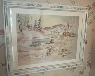 Winter Landscape with Tanker Truck Print