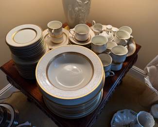 	#12	Mikasa Antique Lace service for 14 plus extras 81 pieces	 $280.00 				