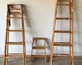 Three Wooden Ladders