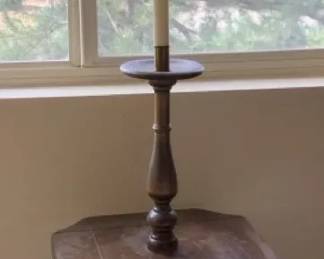 Vintage Table with Attached Lamp