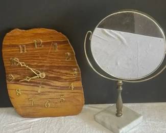 Vintage Rock Clock Makeup Flip Mirror