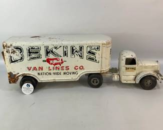 Vintage Bekins Metal Tow Truck Toy