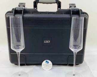 Coup Champagne Travel Case with Two Glasses