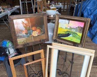 Pictures, frames, easels 