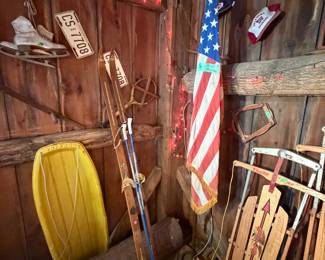 Antiques and 49 Star flag