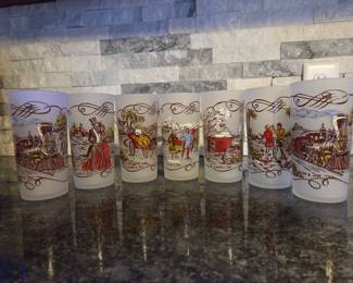 1940’s Currier and Ives glasses 