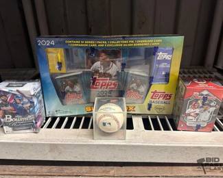 4008  Autographed Baseball and Factory Sealed Baseball Trading Cards 