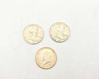 1400  3 90 Silver Half Dollar Coins 