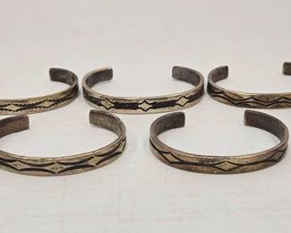 918  Sterling Silver Vintage Cuff Bracelets, 162g 