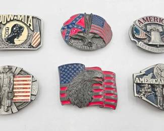 1930  6 U.S.A. Belt Buckles 