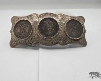1908  Silver Sterling Belt Buckle 