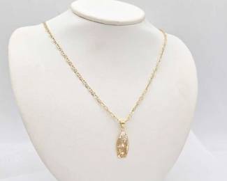 710  14kt Gold Necklace with Pendant, 7.6g 