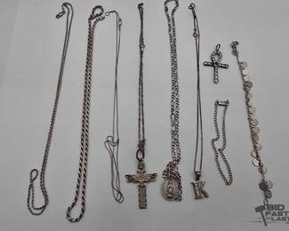 906  Sterling Silver Necklaces  Bracelets, 81.4g 