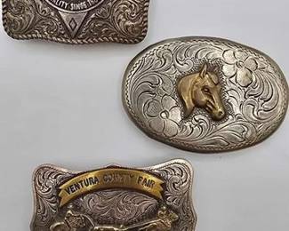 1910  Sterling Silver Belt Buckles 225g 