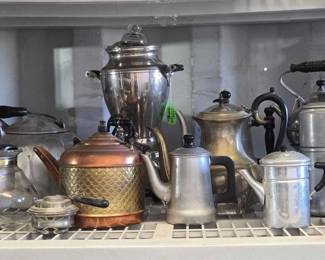 5580  Vintage Coffee Percolators and Teapots 