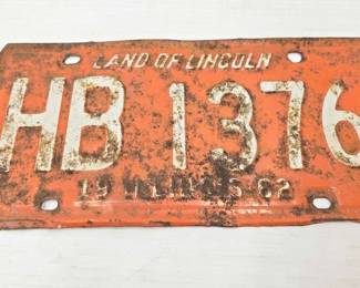 1942  Vintage 1962 Illinois License Plate 