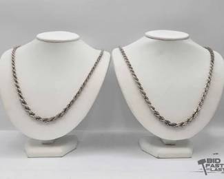 908  2 Sterling Silver Necklaces, 56.3g 