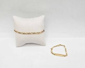 706  214kt Gold Bracelets, 9.3g 