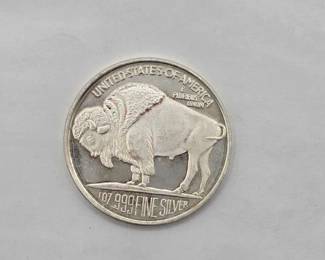 1258  .999 Fine Silver Indian Head Coin 