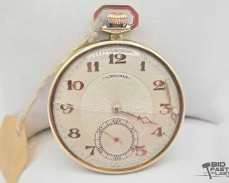 1151  Vintage Longines 14kt Gold Filled Pocket Watch 