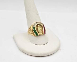 716  14kt Gold Ring with Ruby  SemiPrecious Stones, 6.5g 