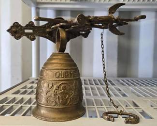 5568  Antique Cast Brass Monastery Bell 