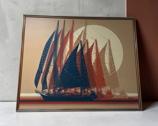 Vintage LETTERMAN “Regatta at Sunset”