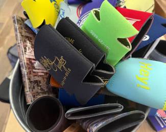 Koozies in all colors with different logos