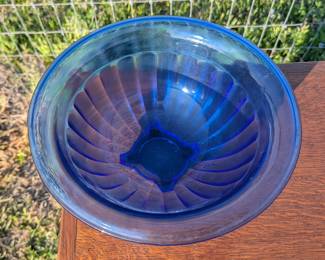 Antique blue serving bowl