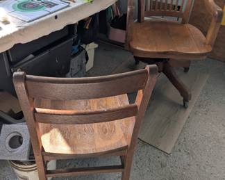 Antique wooden office chairs