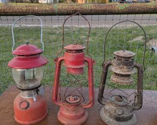 Camping lanterns of various age