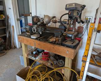Lathe, Small Drill Press, Table