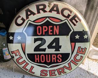 24" approx enamel metal sign