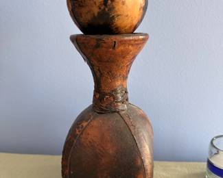 Vintage leather covered decanter